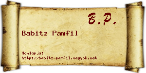 Babitz Pamfil névjegykártya